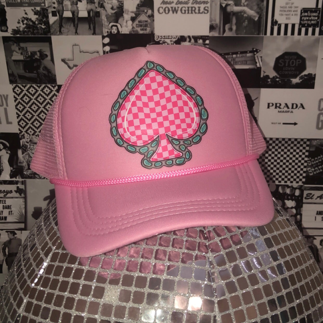 Pink Spade Trucker Hat