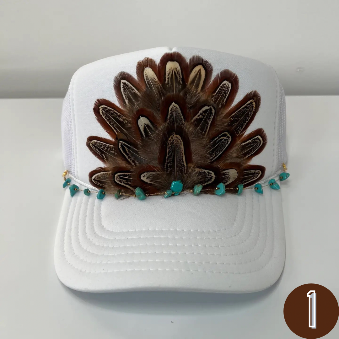 Feather Trucker Hat