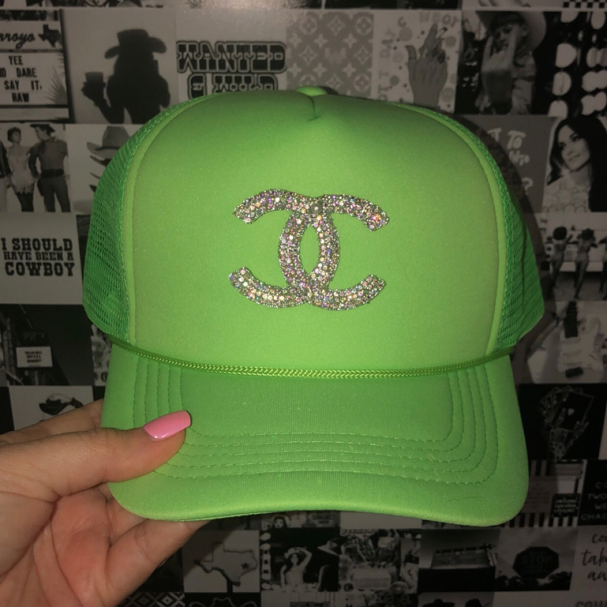 Designer Rhinestone Trucker Hat • 9 Colors