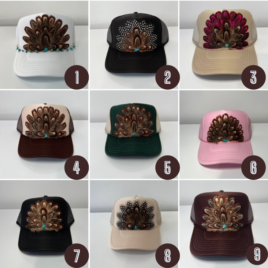 Feather Trucker Hat