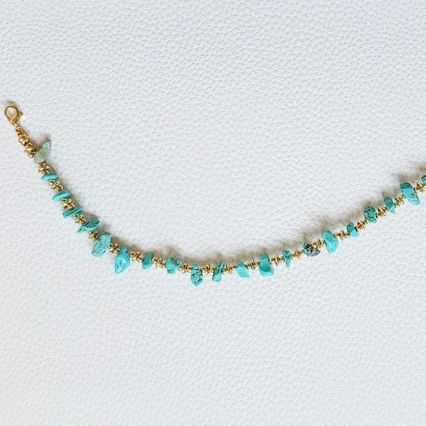 Gold & Turquoise Hat Chain