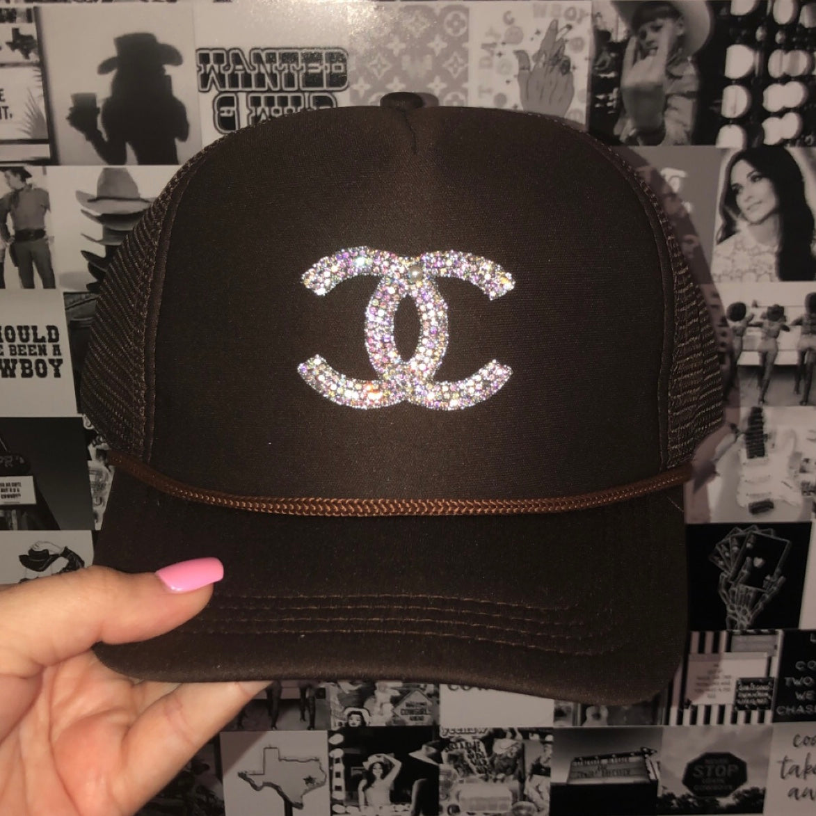 Designer Rhinestone Trucker Hat • 9 Colors