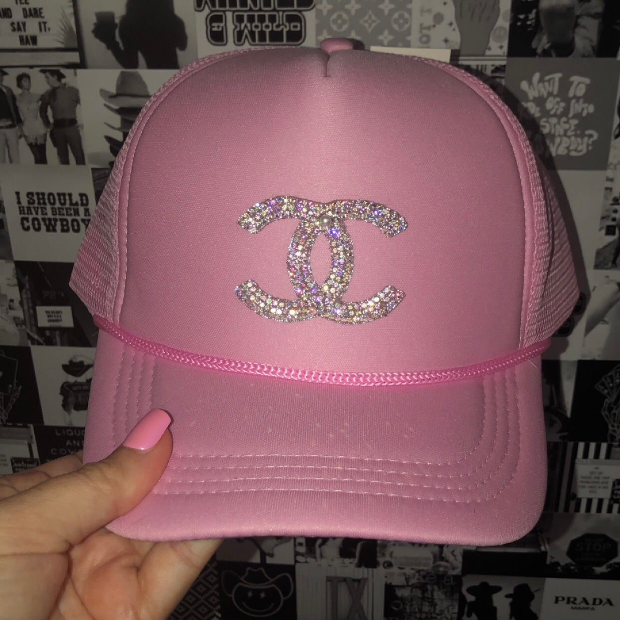 Designer Rhinestone Trucker Hat • 9 Colors