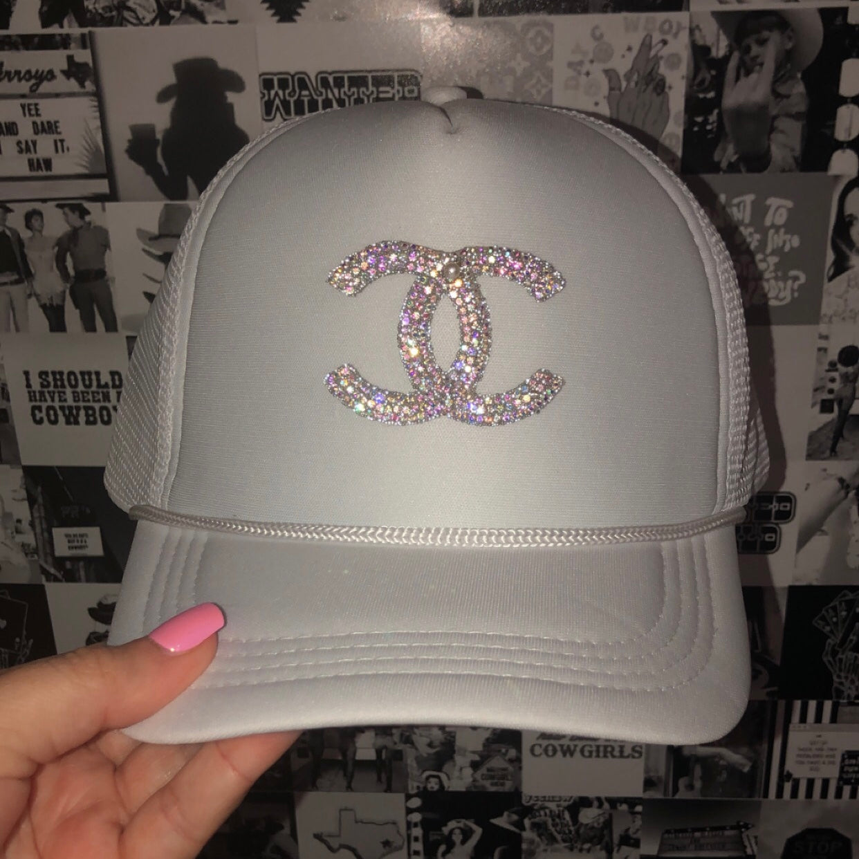 Designer Rhinestone Trucker Hat • 9 Colors