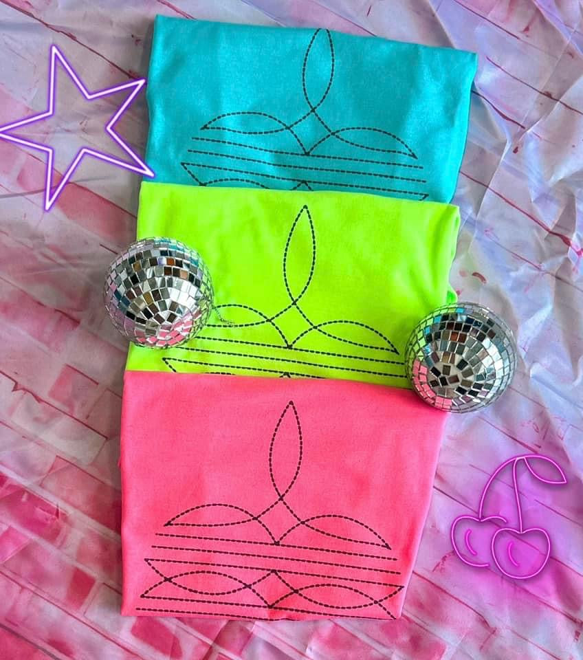 Neon Boot Stitch Tee • S-XL