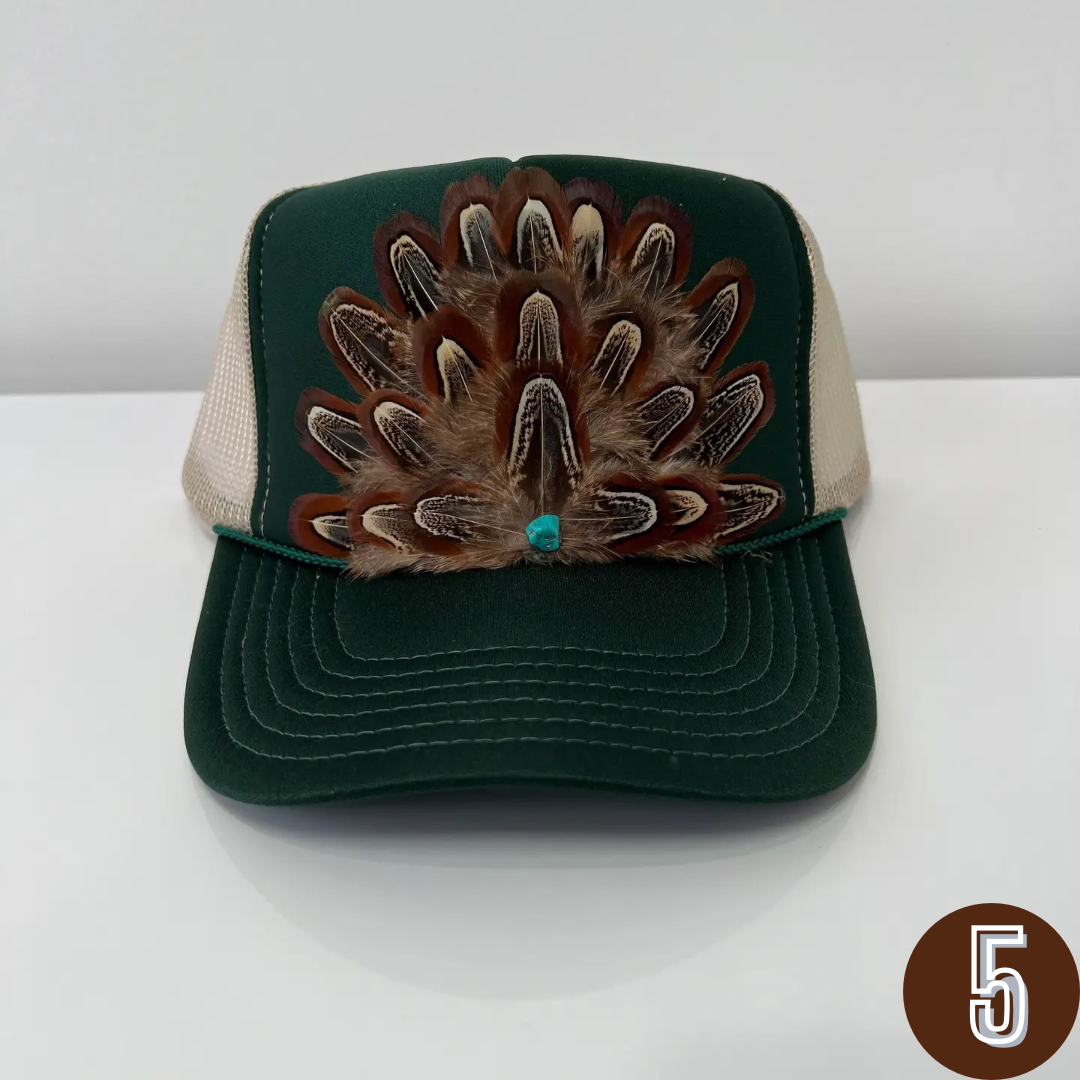 Feather Trucker Hat