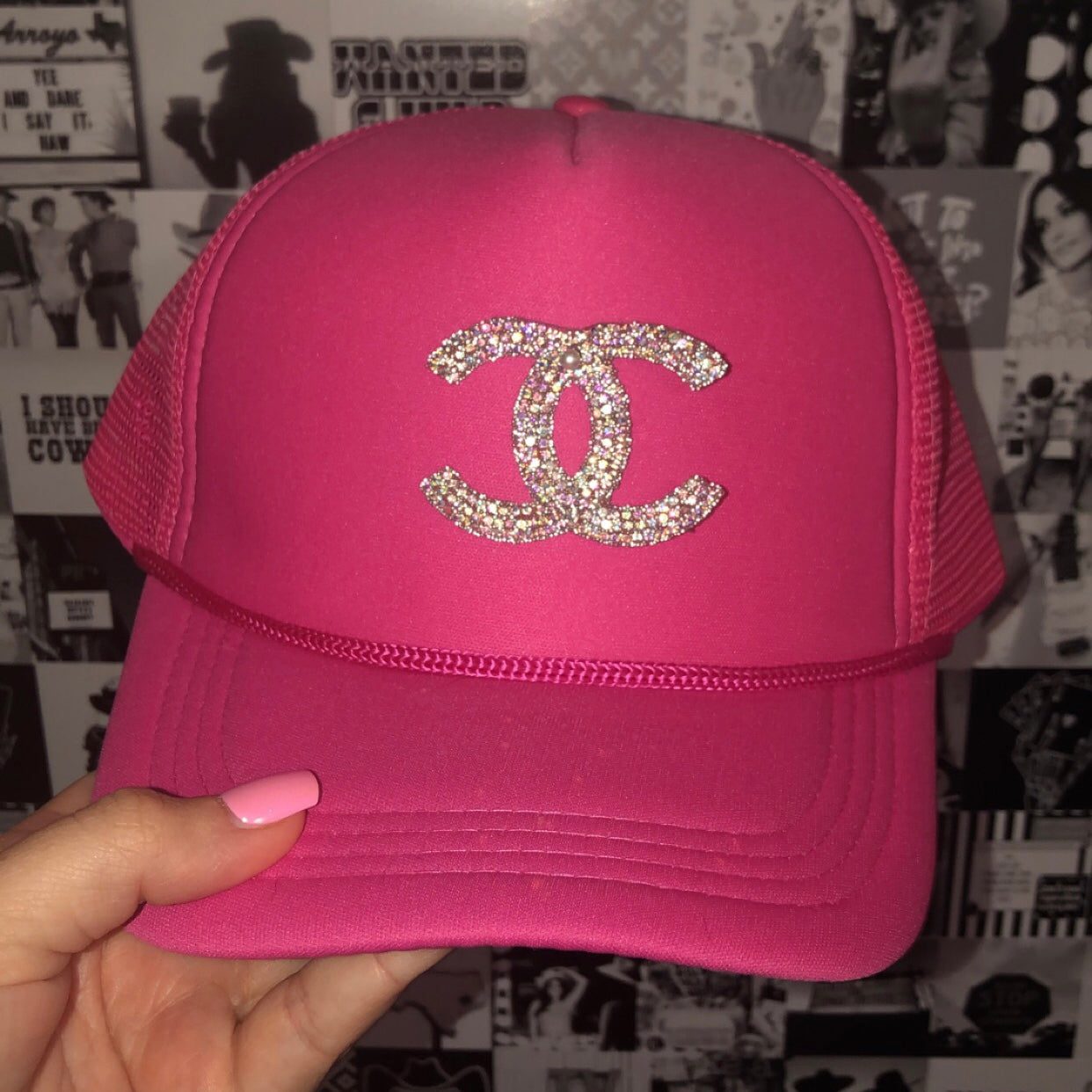 Designer Rhinestone Trucker Hat • 9 Colors
