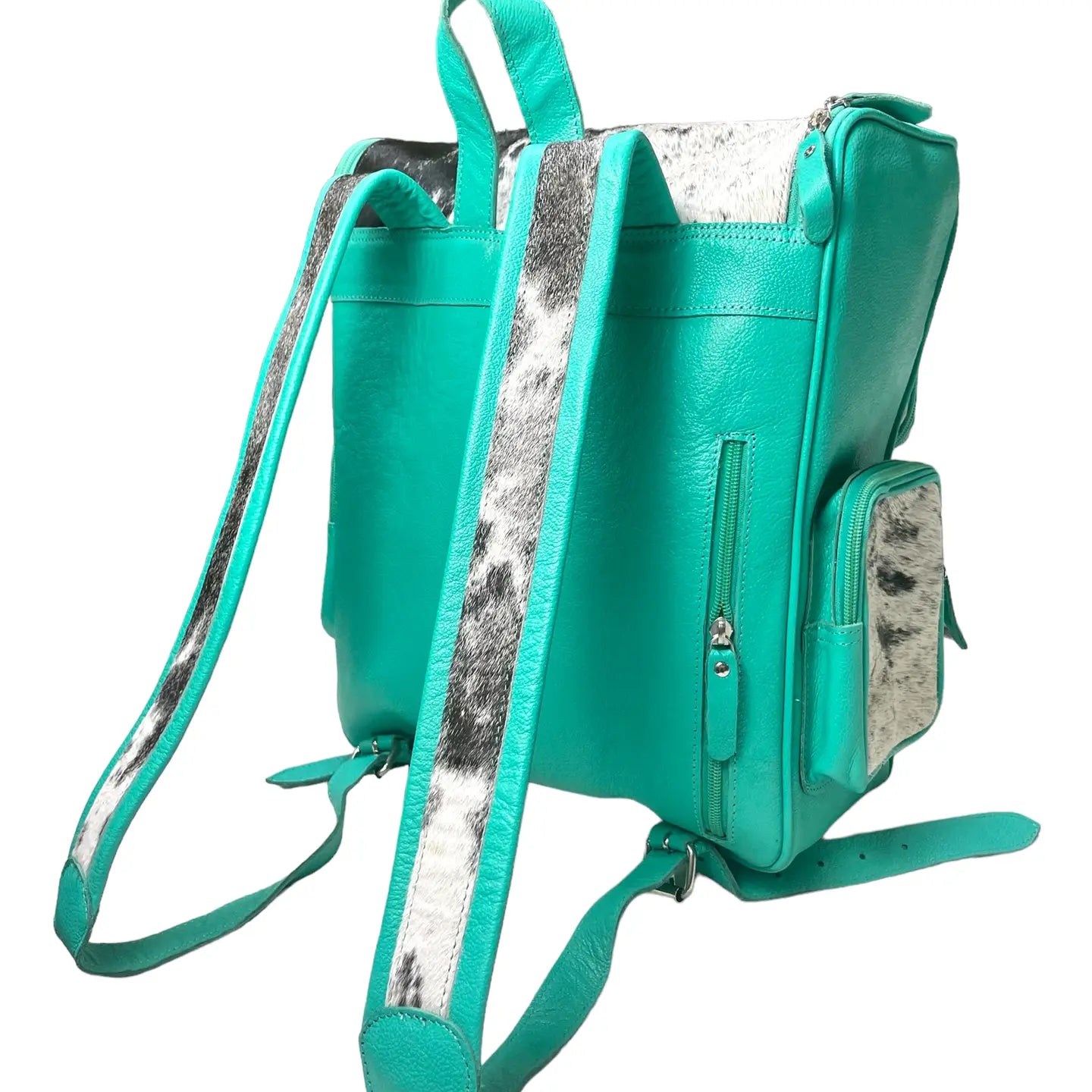 Turquoise Cowhide Backpack