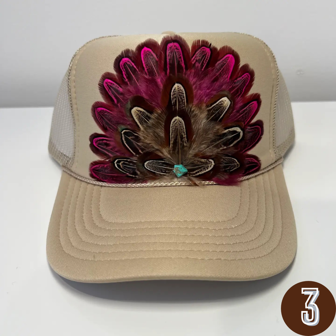 Feather Trucker Hat