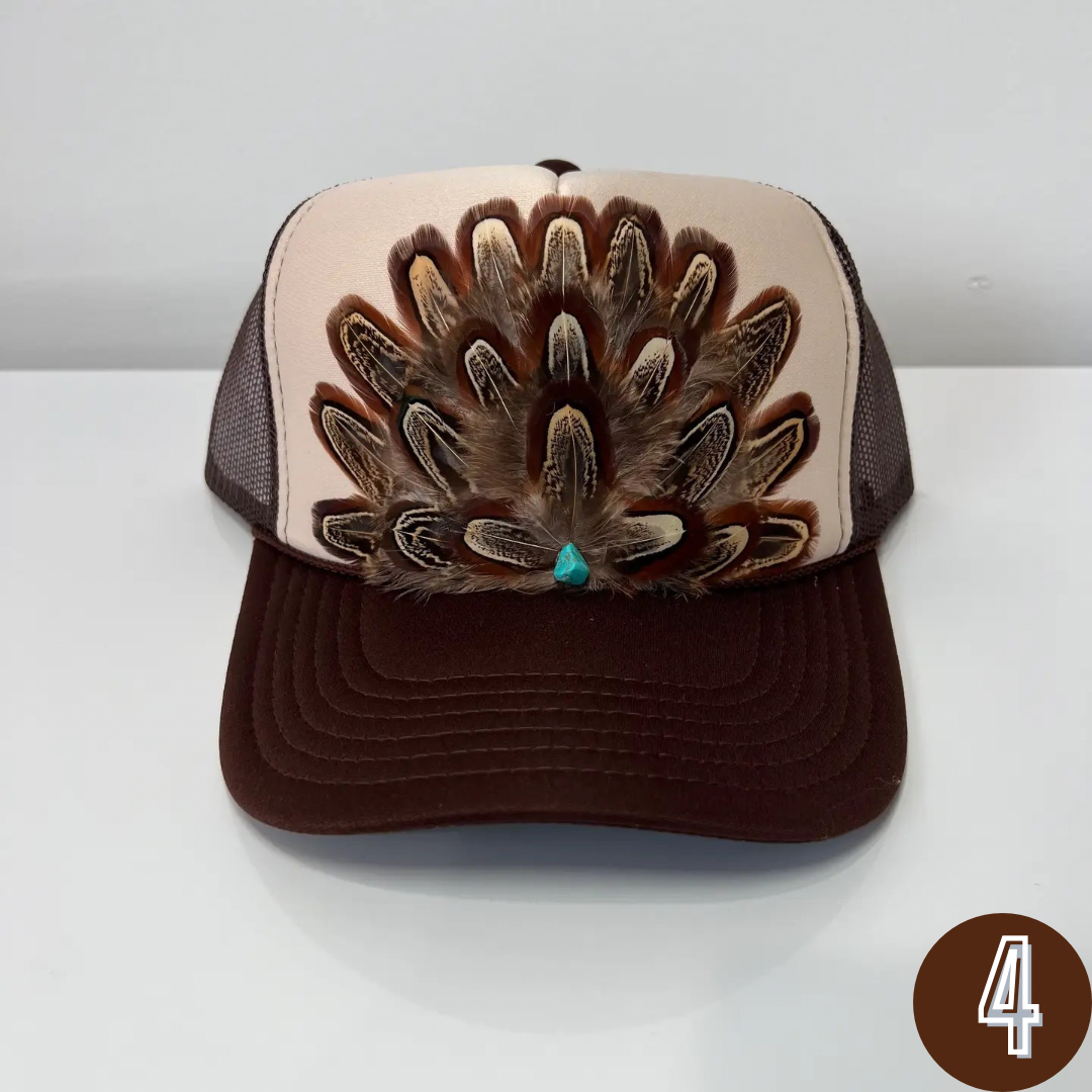 Feather Trucker Hat