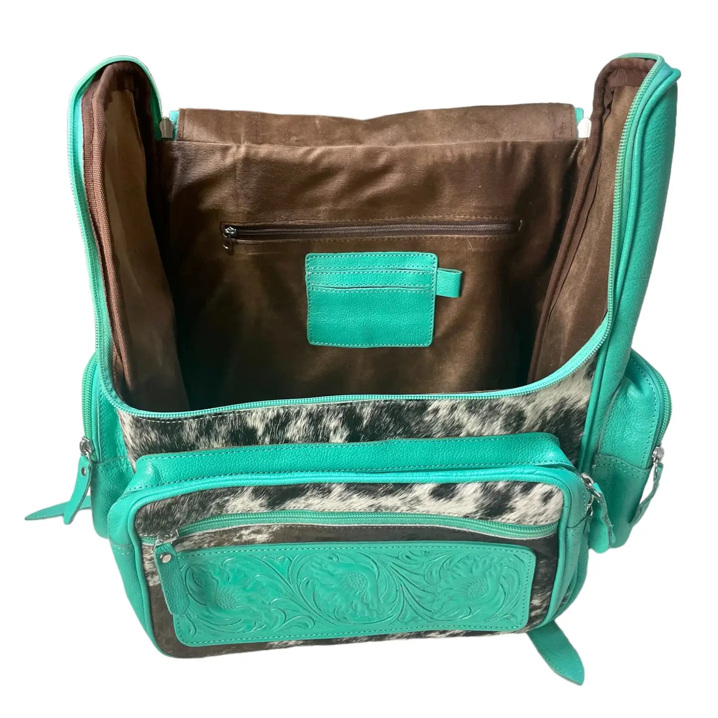 Turquoise Cowhide Backpack