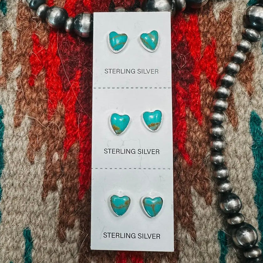 Sterling Silver Heart Stud Earrings