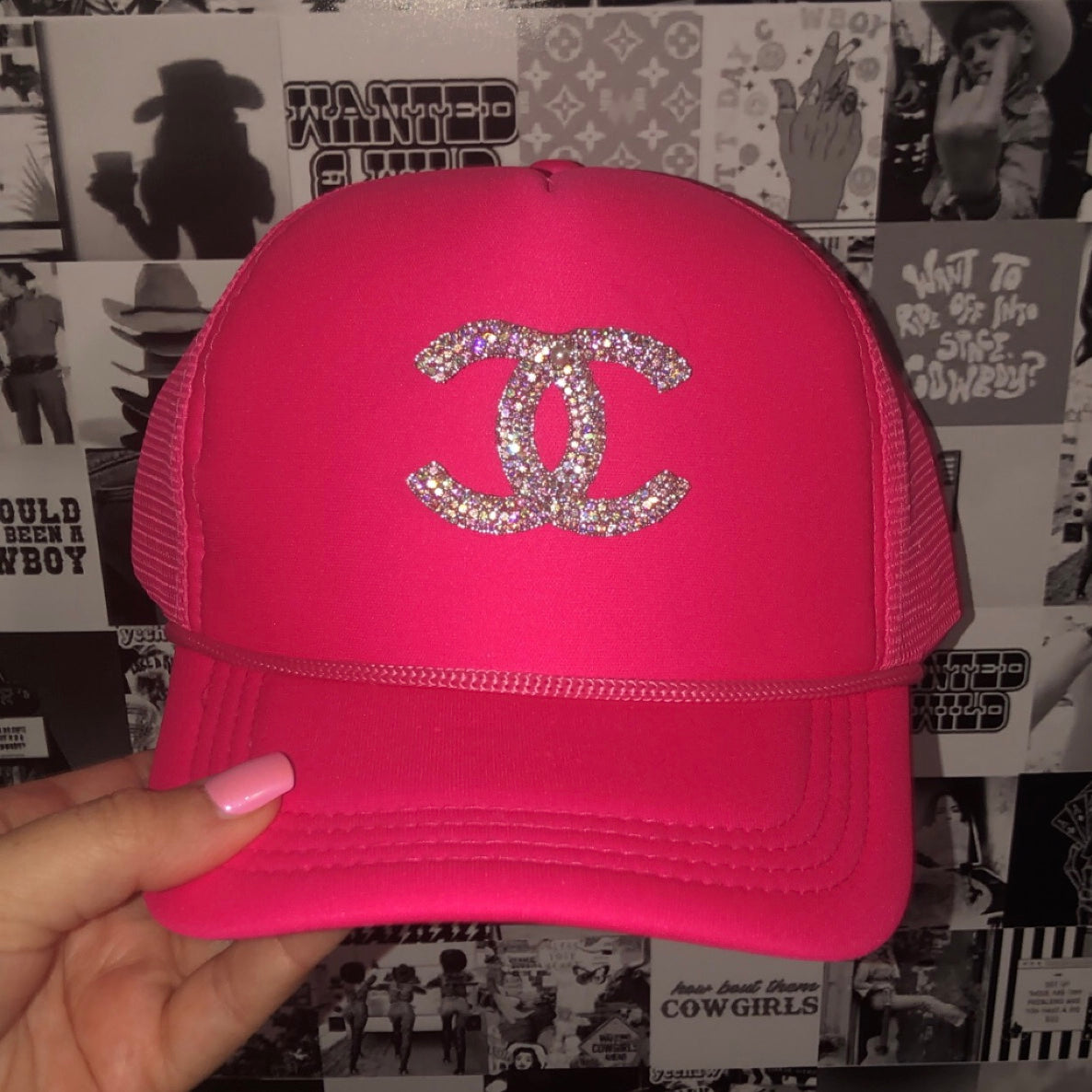 Designer Rhinestone Trucker Hat • 9 Colors