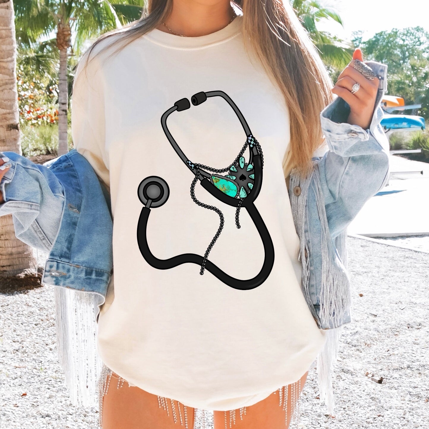 Turquoise Stethescope Medical Tee • S-2XL
