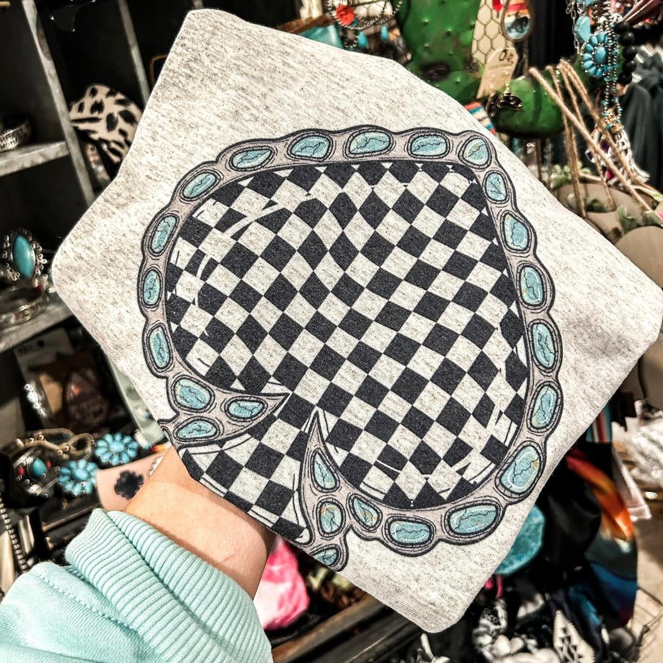 Black Checker Spade Tee • S-XL