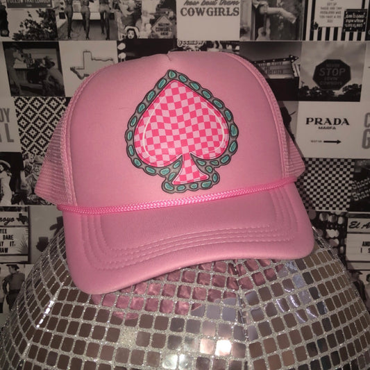Pink Spade Trucker Hat