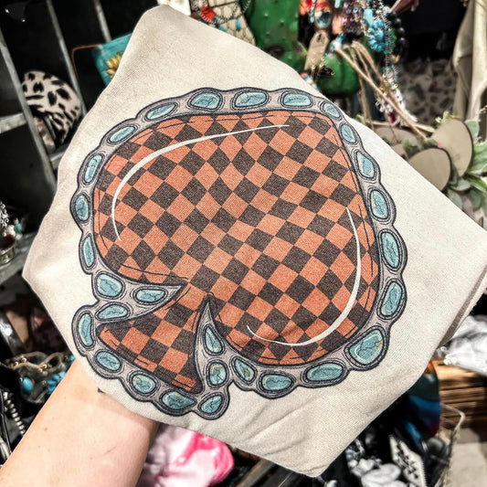 Brown Checker Spade Tee • S-XL