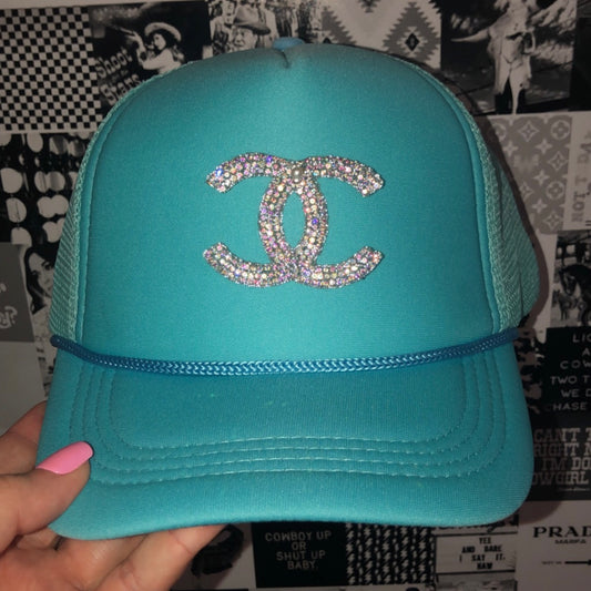 Designer Rhinestone Trucker Hat • 9 Colors