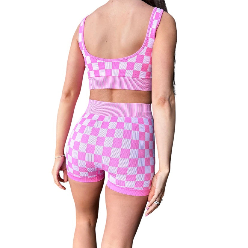 Pink Checker 2 Piece Athletic Set