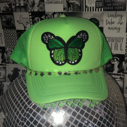 Neon Butterfly Trucker Hat