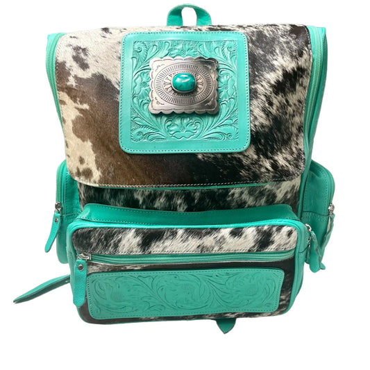 Turquoise Cowhide Backpack