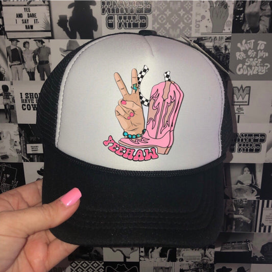 Pink Boots Trucker Hat